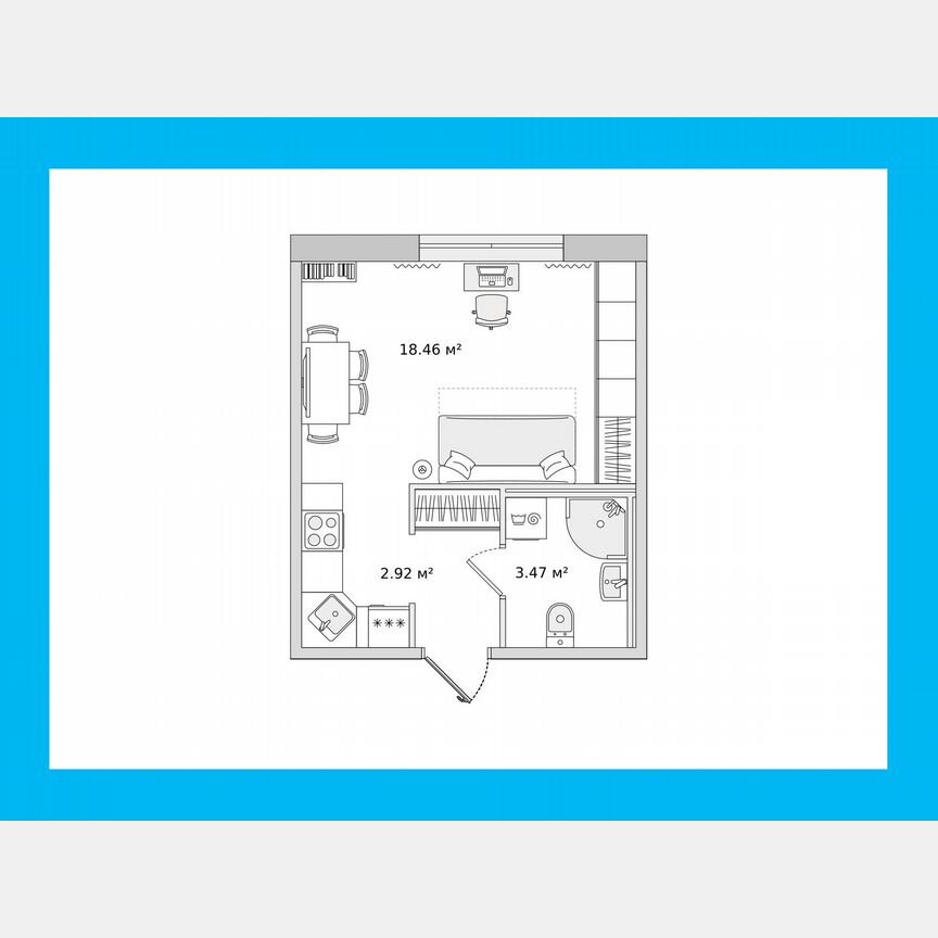 Квартира-студия, 25,4 м², 2/15 эт.