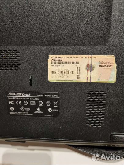 Ноутбук asus k40af