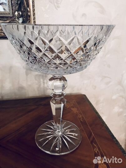 Ваза и фужеры, хрусталь ручной работы