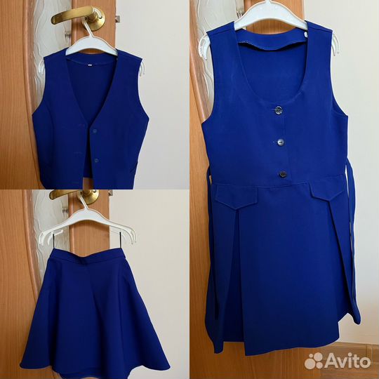 Школьная форма для девочки, цвет электрик