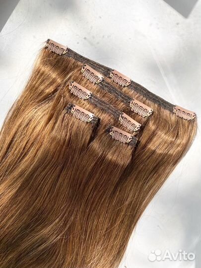 Натуральные волосы на заколках