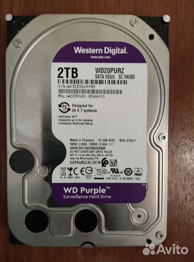 Жесткий диск 2 тб wd purple