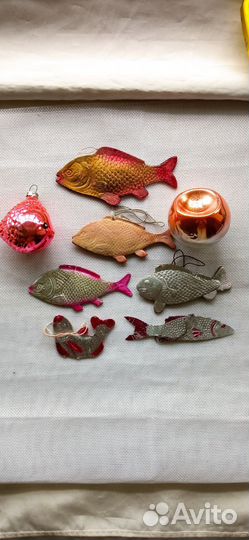Елочные игрушки СССР рыбы 