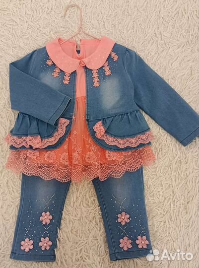 Джинсовый костюм для девочки
