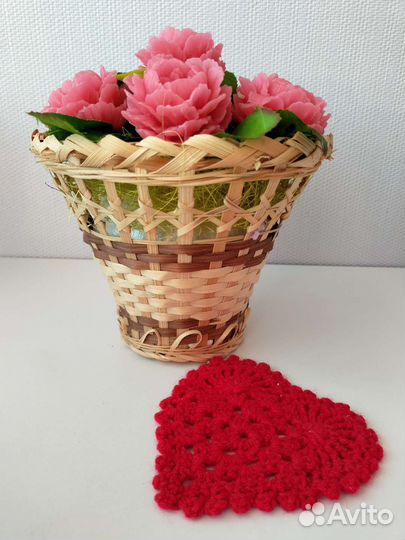 Букет из мыла корзине