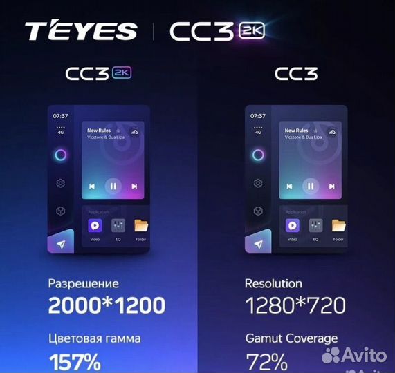 Магнитола teyes CC3 2k 4/64 LADA vesta