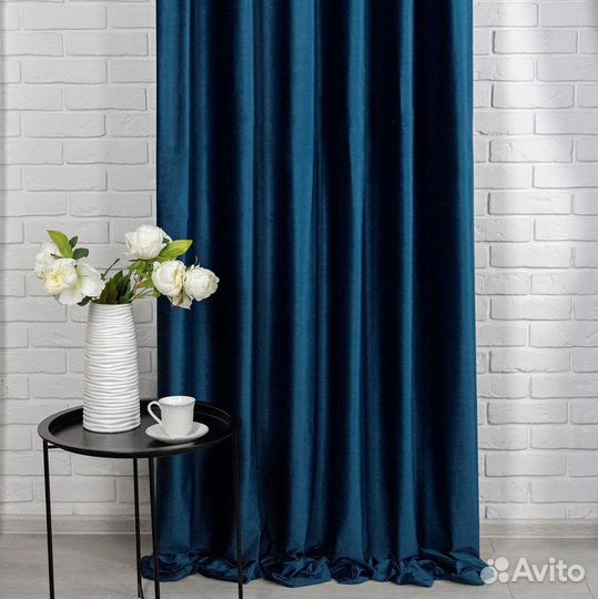 Шторы бархат Беллиссимо синяя ночь новые пошив