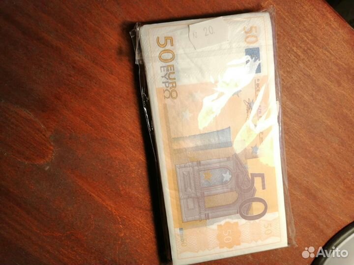 Салфетки банкноты 50 евро
