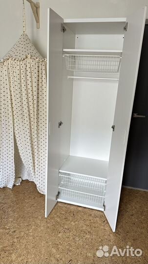 Шкаф платяной, распашной, в детскую, Икеа Стува