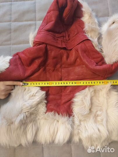 Дубленка детская для девочки с капюшоном