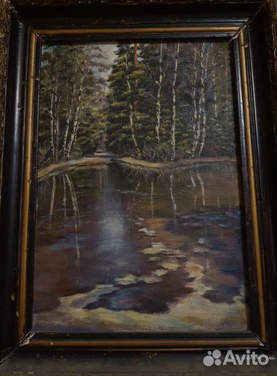 Картина с рамкой, масло