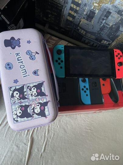 Nintendo switch rev1 + 3 игры + 128гб