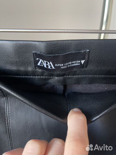 Кожаные легинсы, брюки zara xs