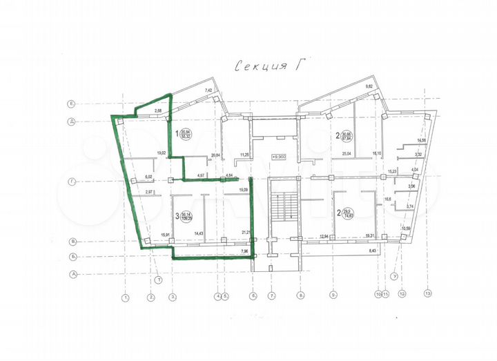 3-к. квартира, 110 м², 8/15 эт.