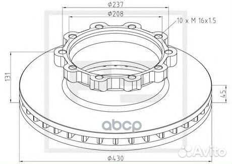126.100-00A диск торм 430/208x45/131 10n-237-M
