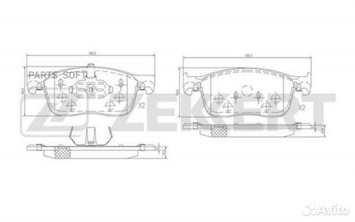 Zekkert BS-1700 Колодки торм. диск. передн. Citroe
