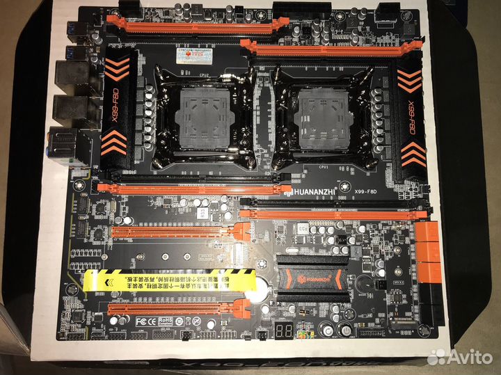 Мат.плата x99 f8d, +2 CPU+RAM