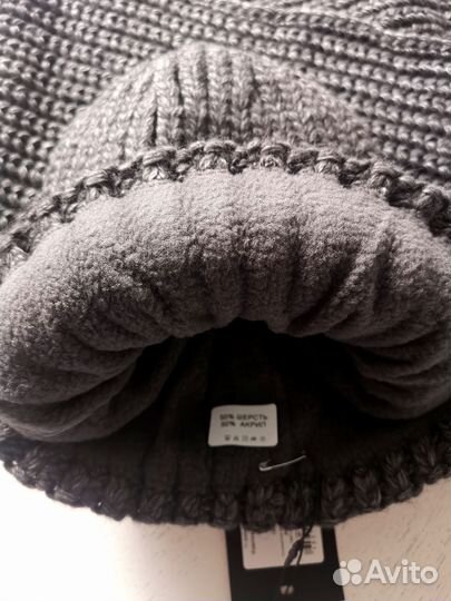 Шерстяной теплый зимний комплект шапка шарф