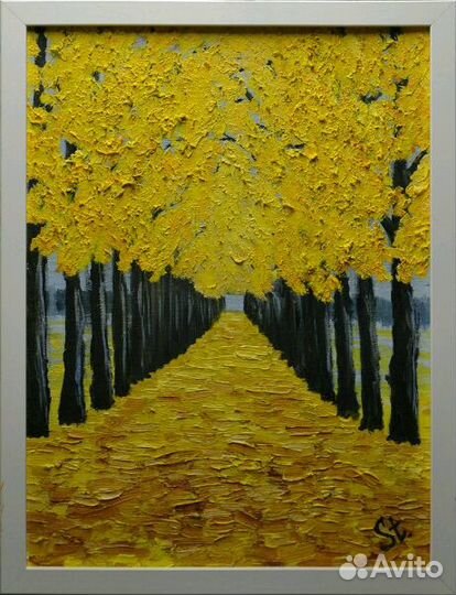 Картина маслом осень