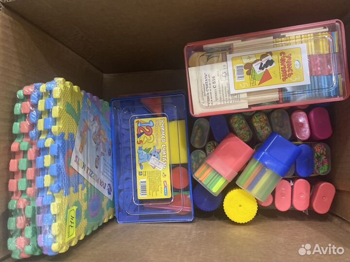 Счетные палочки и касса цифр, касса букв