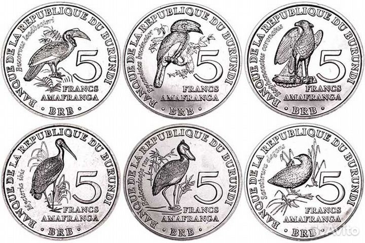 2014/Набор-6 монет/5 франков/Птицы/Бурунди