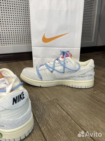 Кроссовки nike dunk low off white мужские