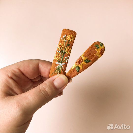 Заколки клик клак Подсолнухи