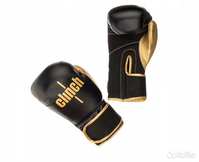 Перчатки боксерские clinch aero черно-золотые