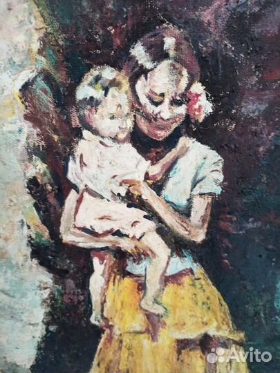 Картина масло на холсте D.Lamprakos 1972(46-31см)