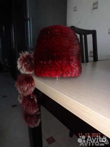 Шапка вязанная норковая