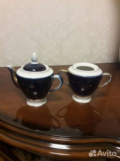 Набор чайный. Фарфор, кобальт. Довбыш