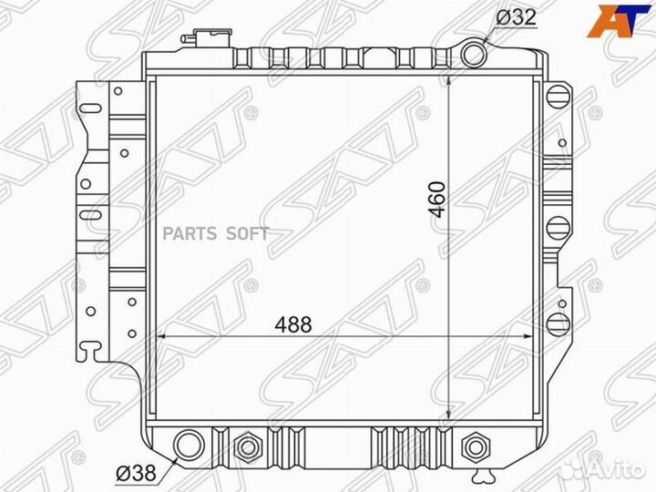Радиатор охлаждения Джип Вранглер 2.5/4.0/4.2 86-0