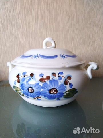Супница с крышкой Фаянс зик Конаково СССР