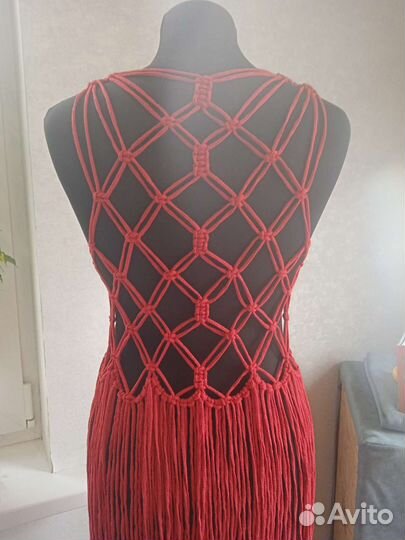 Платье сетка макраме