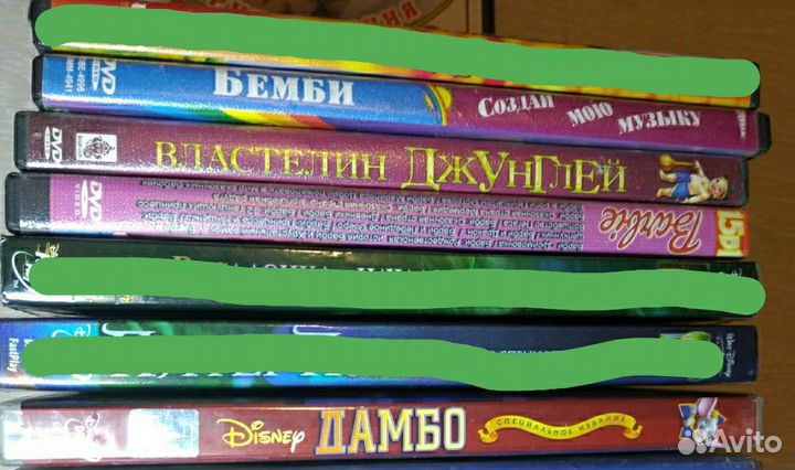 Dvd диски,Мультфильмы,Английский,лицензия,за 7 шт