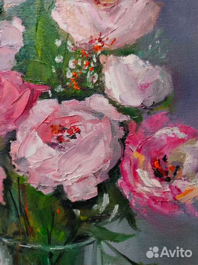 Розы картина маслом. Цветочная живопись