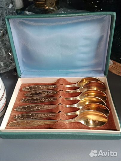Мельхиоровые чайные ложки с позолотой. Кольчугино