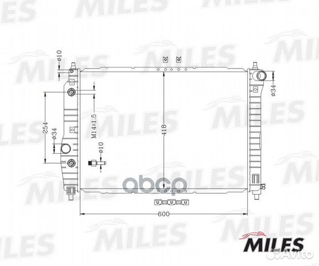 Радиатор (паяный) chevrolet aveo 1.2/1.4 A/T 05