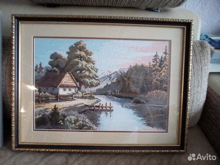 Картина ручной работы, вышивка крестиком