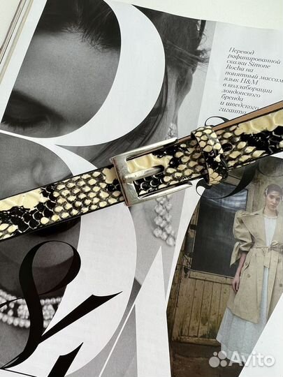 Ремень из натуральной кожи под питона