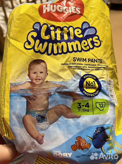 Manu трусики XL (12-17) и huggies для плавания