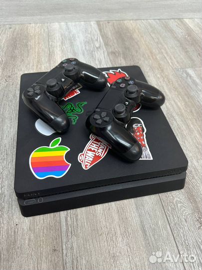 Sony playstation 4 slim 1 tb (как новая + 5 дисков