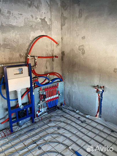 Монтаж системы отопления установка тёплых полов