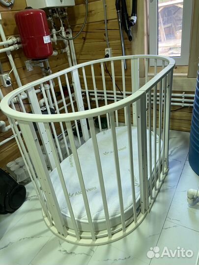 Детская овальная круглая кроватка трансформер
