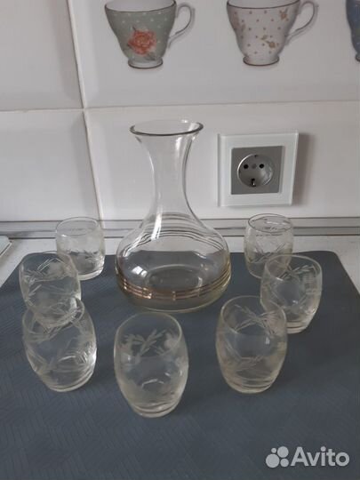 Графин рюмки Советское стекло Комплект сервиз СССР