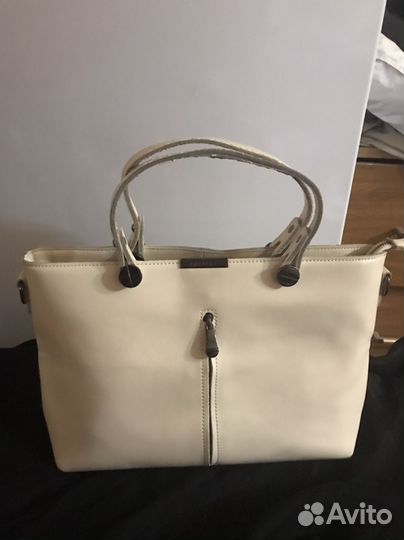 Сумка натуральная кожа белая