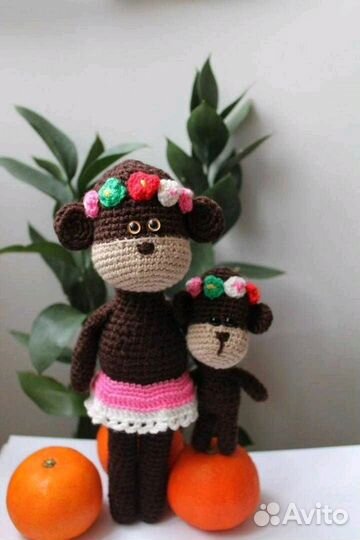 Обезьянки, вязаные игрушки (ручная работа)