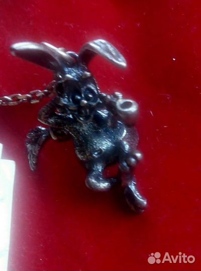 Брелок из серебра кролик