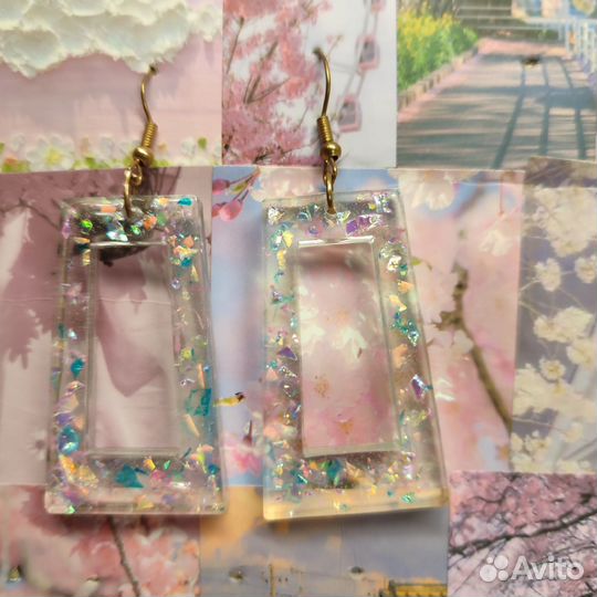 Серьги из эпоксидной смолы
