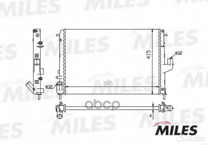 Радиатор (механическая сборка) renault logan/SA